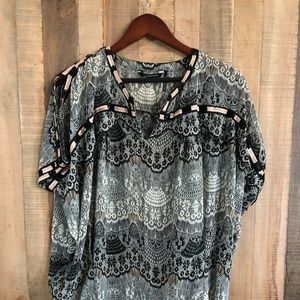 Anthropologie KAS New York blouse Black&White